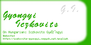 gyongyi iczkovits business card